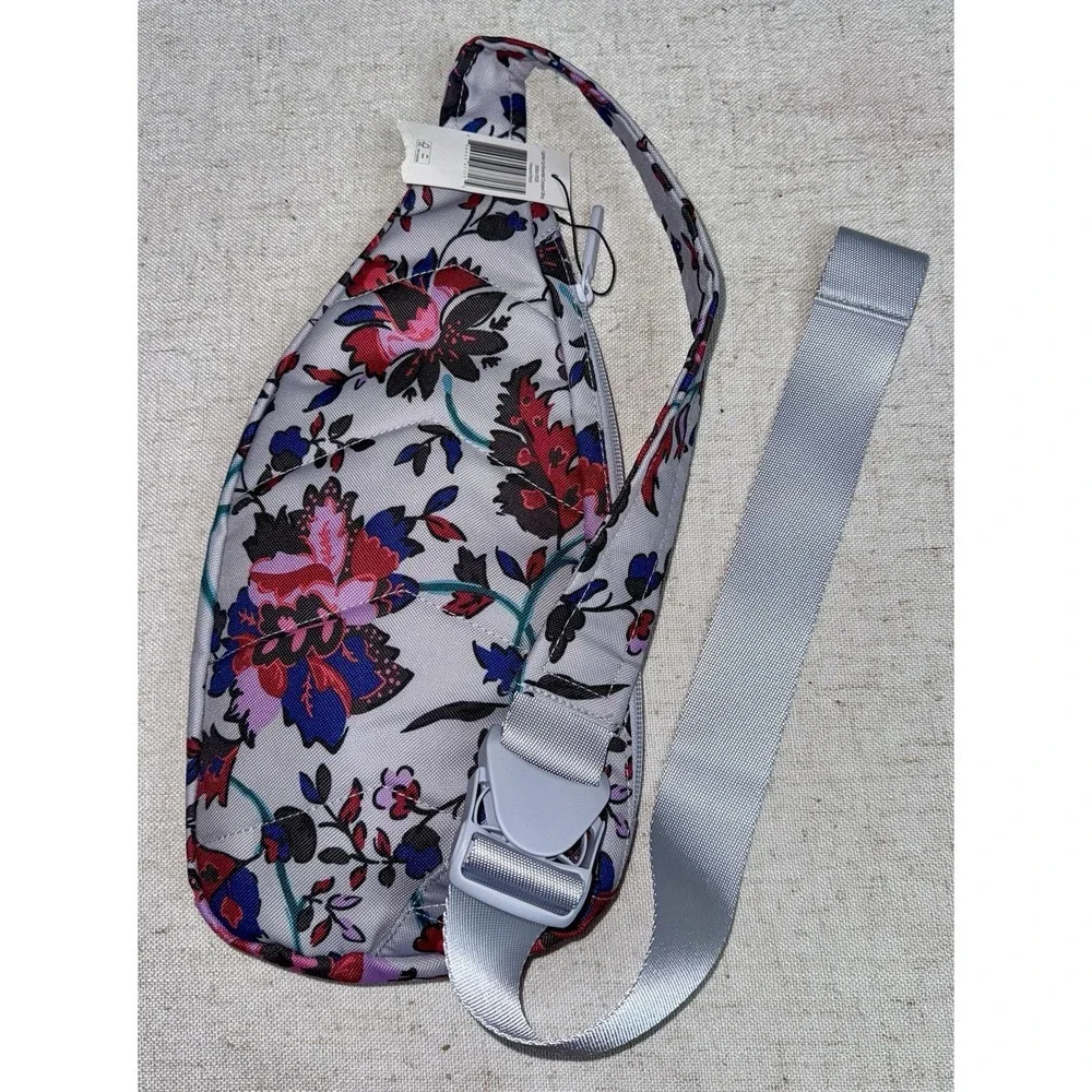 NWT Vera Bradley Lighten Up Essential Compact Sling Backpack Vineyard Floral $75